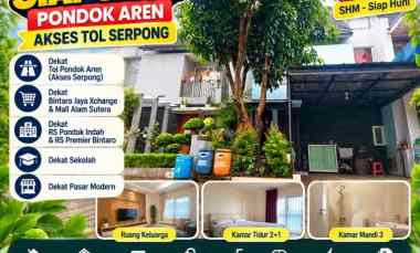 rumah siap huni pondok aren akses tol serpong shm