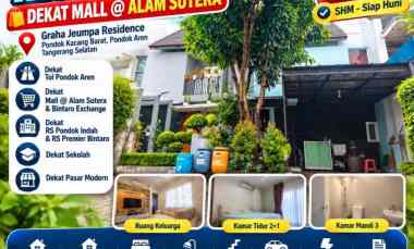 rumah strategis pondok aren dekat mall alam sutera shm