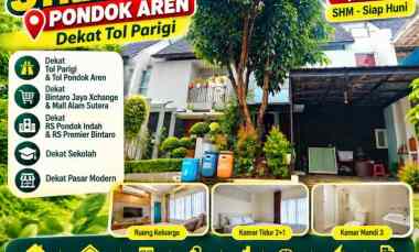Rumah Strategis Pondok Aren dekat Tol Parigi SHM