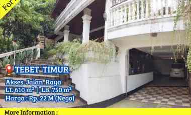 Dijual Rumah Tebet Timur Area Komersial Lokasi Strategis Jalan Lebar