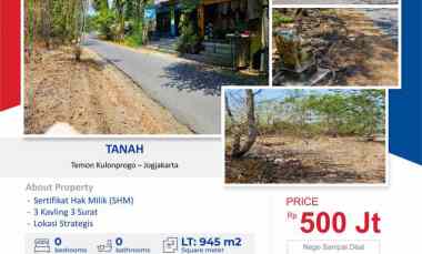 tanah 945 m2 temon kulon progo