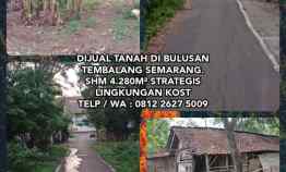 Dijual Tanah di Bulusan Tembalang Semarang. Shm 4.280m Strategis