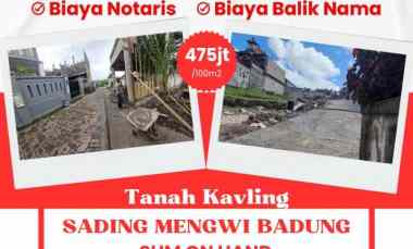 tanah dijual lokasi sading badung bali