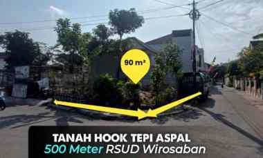 tanah hook tepi aspal dekat rsud wirosaban kampus uad