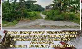 Jual Tanah 2343m dekat Lottemart/rs Hermina Depok Sleman Yogyakarta