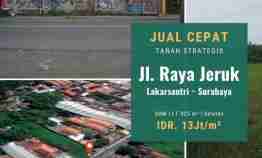 Tanah di Jl. Menganti Lidah Kulon No. 298, Jeruk, Kec. Lakarsantri, Kota SBY, Jawa Timur 60212, Indonesia