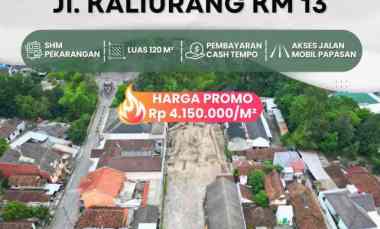 tanah kavling 150 meter jl kaliurang km 13 spbu uii