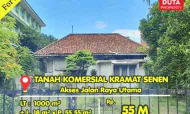 Dijual Tanah Komersial Kramat Senen Lokasi Kawasan Bisnis Jalan Utama