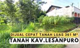 Tanah Dijual Luas 361 M di Lesanpuro Kota Malang