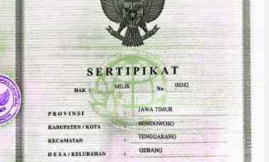 Tanah Lokasi Gebang Tenggarang Bondowoso