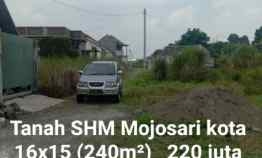 Tanah Komersil Murah SHM 240m2 Cocok untuk Bengkel Bubut Mojosari Mojokerto