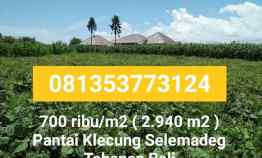 2.9 40 m2 Tanah Dijual Murah View Sawah Laut Gunung di Selemadeg Tabanan Bali