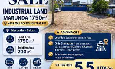 tanah shm 1750m zona industri marunda bekasi