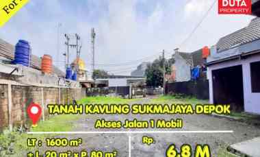 Dijual Tanah Kavling di Sukmajaya Depok Lokasi Strategis Jalan 1 Mobil