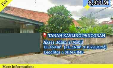 Dijual Tanah Kavling Pancoran Siap Dibangun Strategis Jalan 2 Mobil