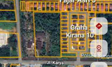 tanah ukuran 80x20 1597 m2 8 kavling lokasi jln karya