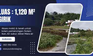 tanah untuk kolam pemancingan subang