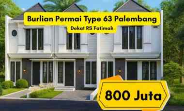 townhouse sukabangun palembang harga 800 juta