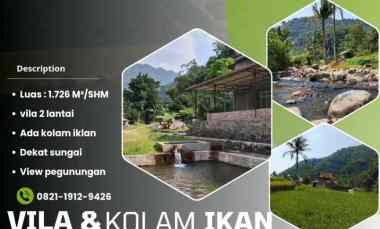 Vila Kolam Ikan, dekat Sungai, View Pegunungan